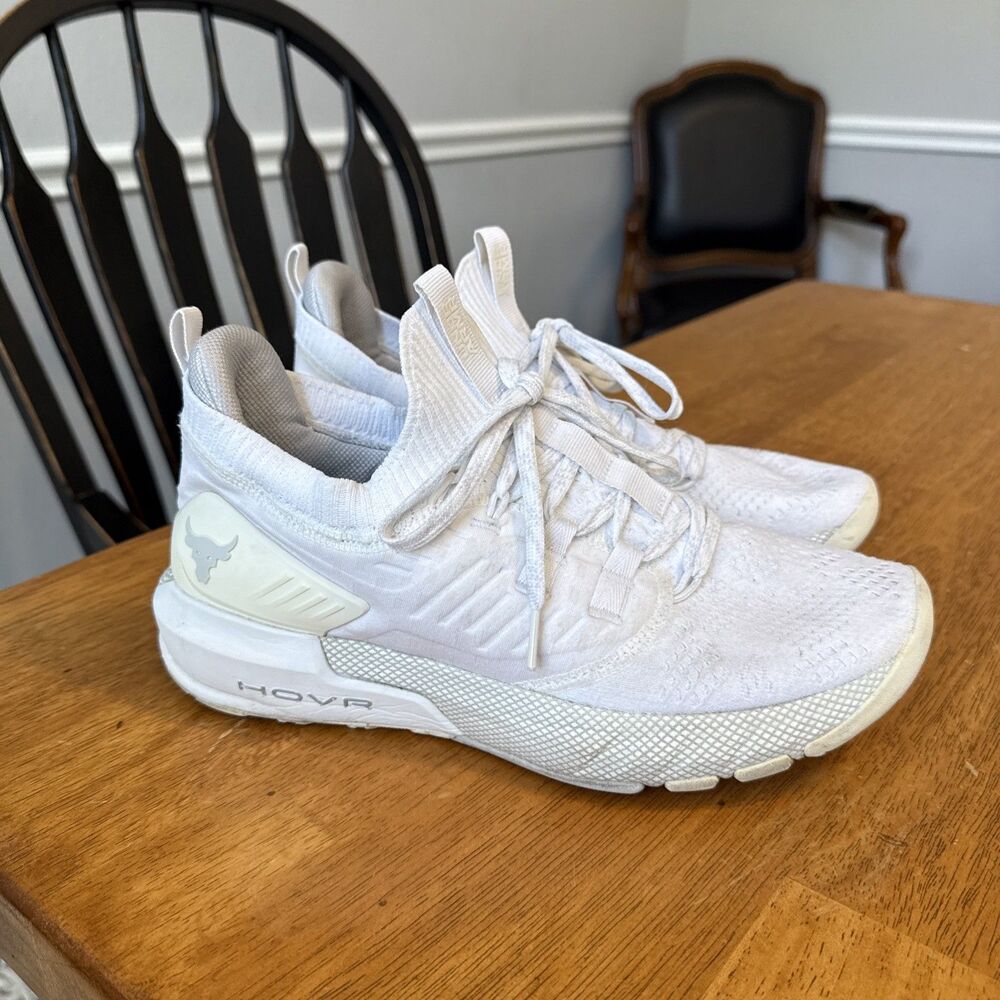 Size 9.5 - Under Armour Project Rock 3 White Halo Grey
